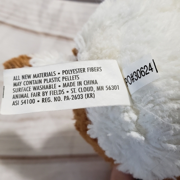 Animal Fair Chonky White Brown Puppy Dog 10" Plush Stuffed Animal Soft Squishy - Picture 8 of 9